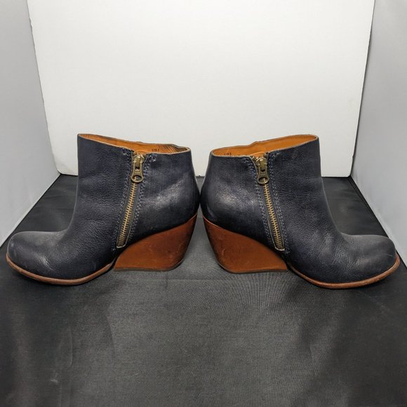 Kork-Ease Natalya Wedge Booties, Blue - Picture 2 of 8